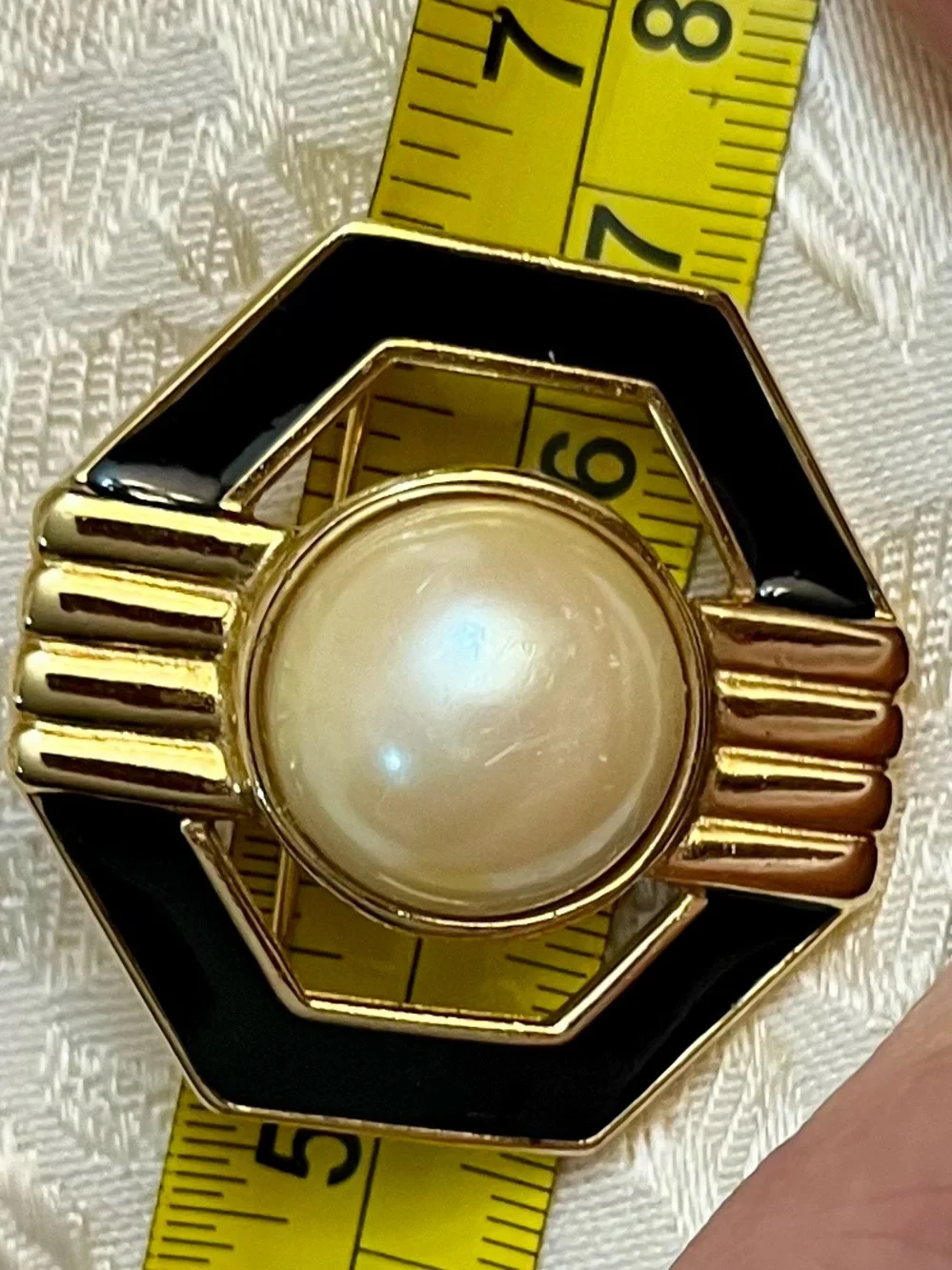 Vintage 1980s Art Deco Lot Signed Donald Stannard Brooch 2 Pair Clip Earrings